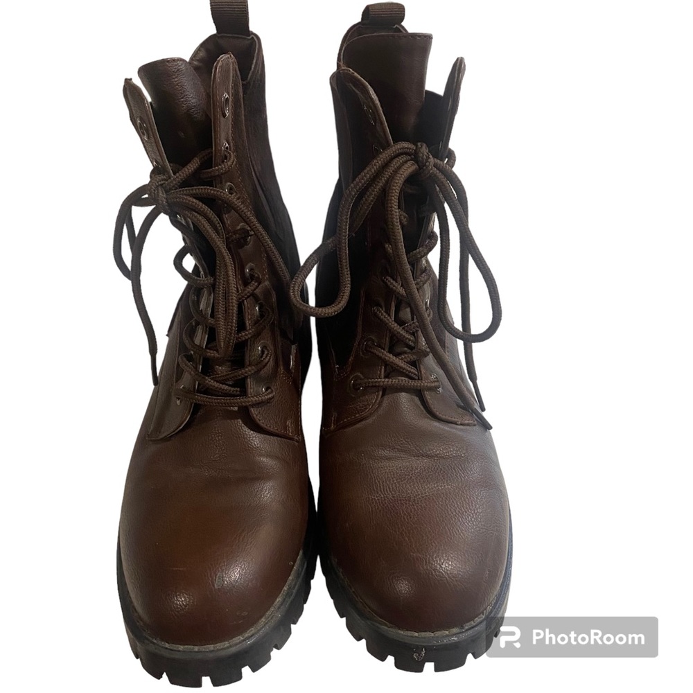 DREAM PAIRS Women's Military Lace Up Combat Boots Chelsea Ankle Booties 7.5 - Picture 8 of 8
